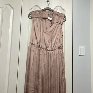 Satin blush pink dress
